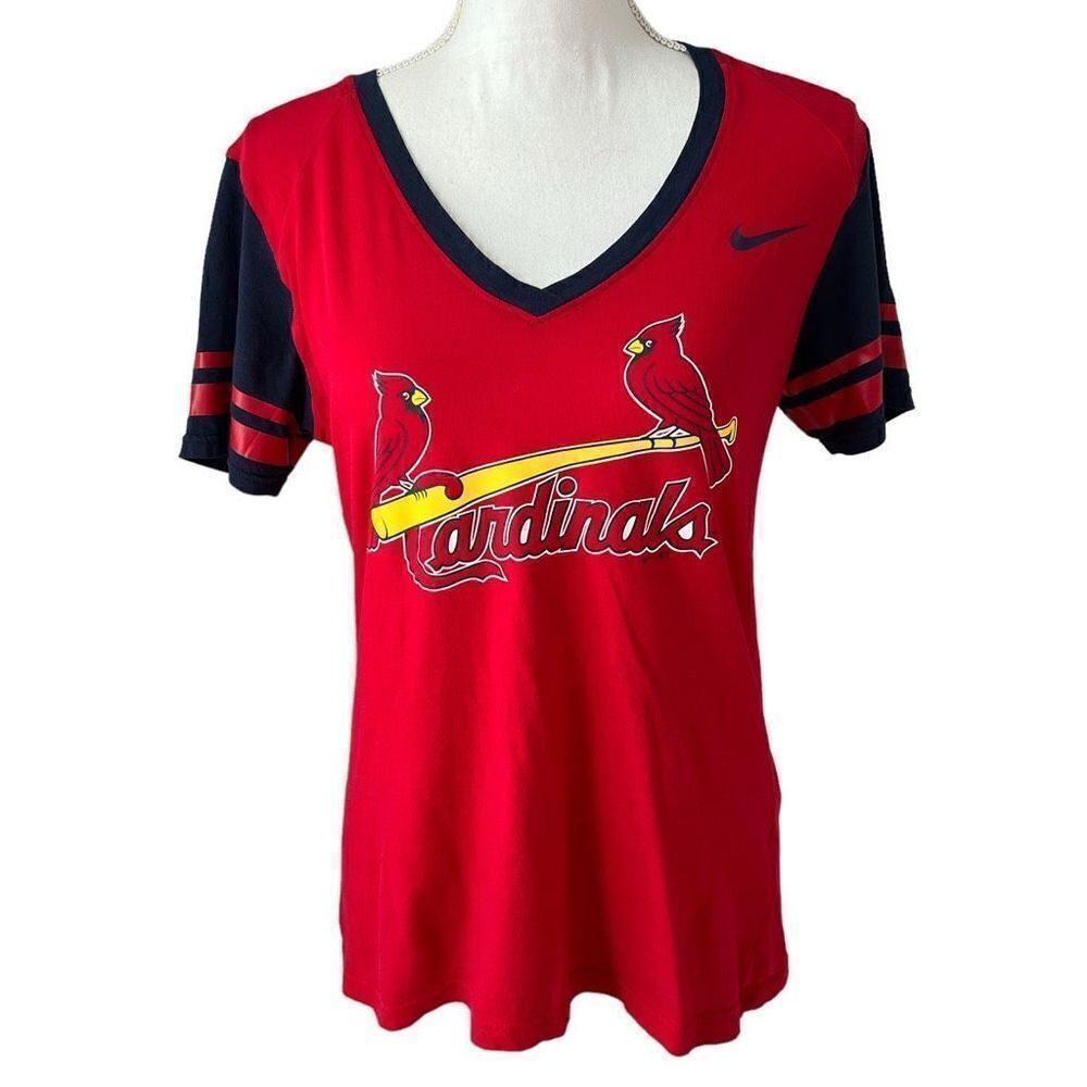 Nike St Louis Cardinals Short Sleeve Fitted Tee VNeck Size Large